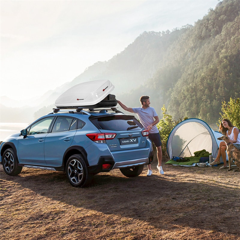 14 Cubic Feet Cargo Box Waterproof Rooftop Cargo Carrier Dual-sided Opening