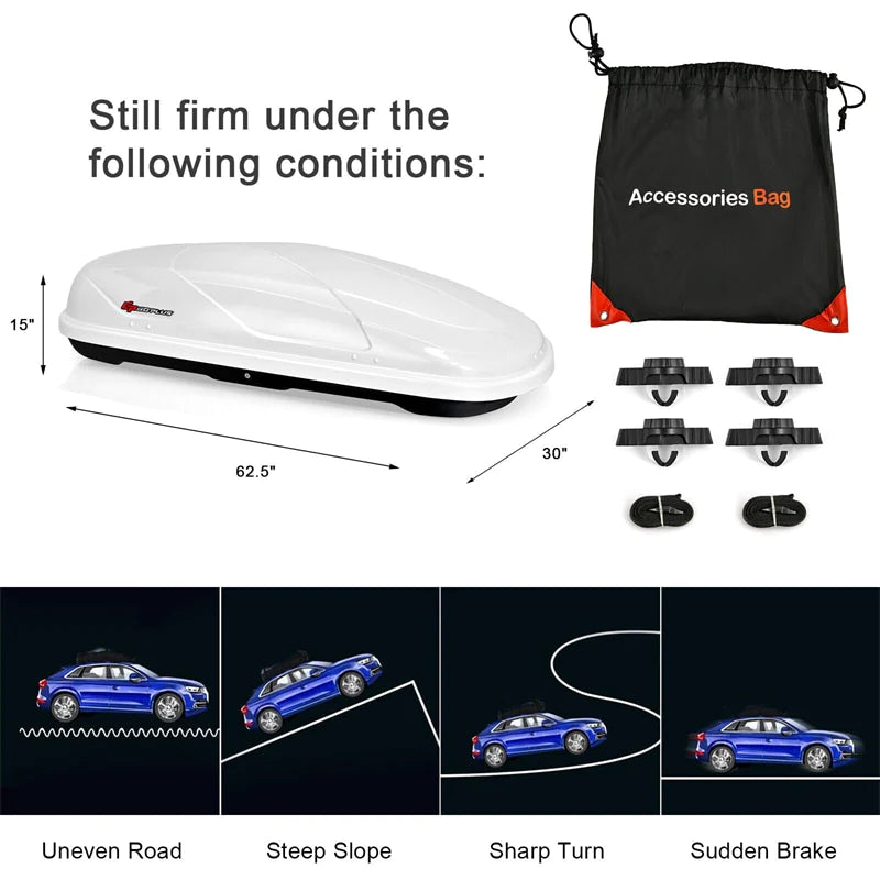 14 Cubic Feet Rooftop Cargo Box Waterproof Duty Car Carrier Roof Bag