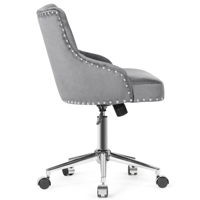 Chairliving - Tufted Upholstered Swivel Computer Desk Chair with Nailed Tri