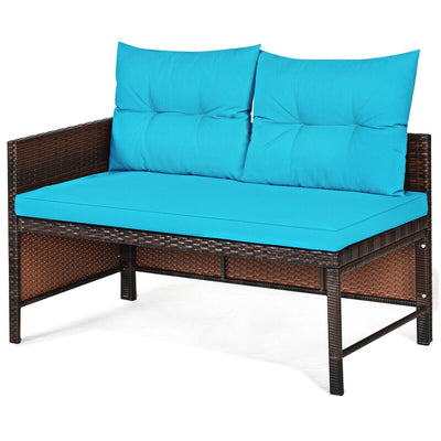 3 Piece Outdoor Patio Corner Rattan Sofa Set