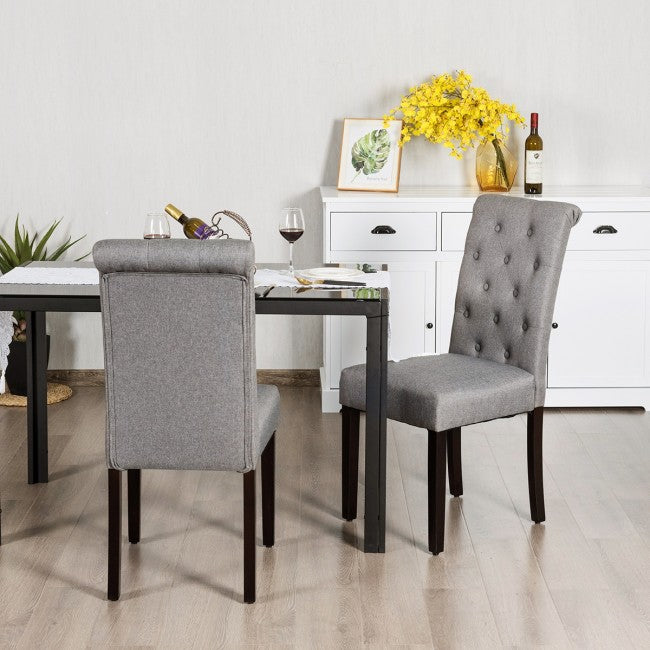 Set of 2 Tufted Dining Chairs