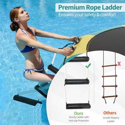 15 FT Inflatable Water Trampoline Recreational Water Bouncer