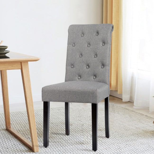 Set of 2 Tufted Dining Chairs