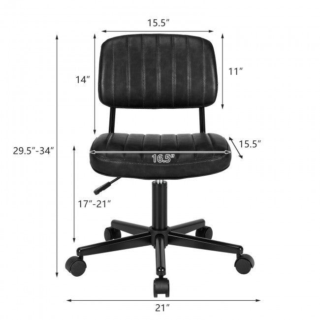 Chairliving - PU Leather Adjustable Office Chair Swivel Task Chair with Backrest