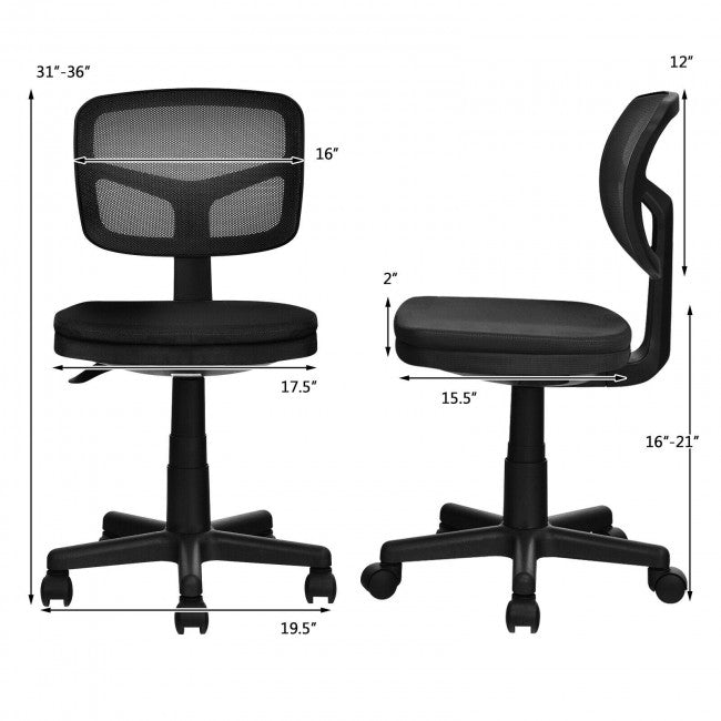Chairliving - Height Adjustment and Breathable Mesh Armless Office Chair For Wide Application