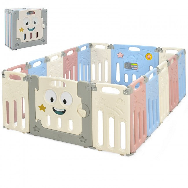 16-Panel Foldable Baby Playpen Kids Activity Center