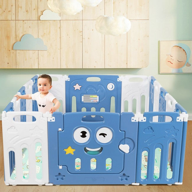 16-Panel Foldable Baby Playpen Kids Activity Center