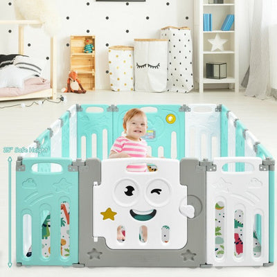 16-Panel Foldable Baby Playpen Kids Activity Center