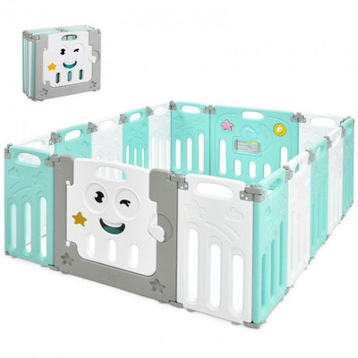 16-Panel Foldable Baby Playpen Kids Activity Center