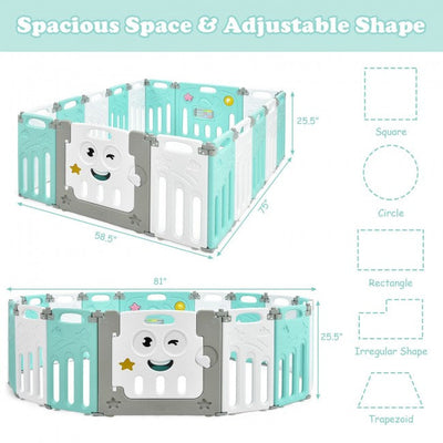 16-Panel Foldable Baby Playpen Kids Activity Center