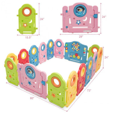 16-Panel Foldable Baby Playpen Kids Activity Center