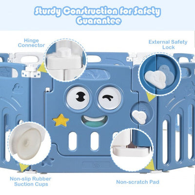 16-Panel Foldable Baby Playpen Kids Activity Center