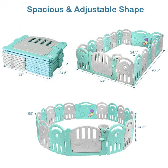 18-Panel Baby Playpen Kids Safety Play Center