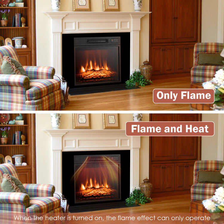 18 Inch Electric Fireplace Inserted with Adjustable LED Flame