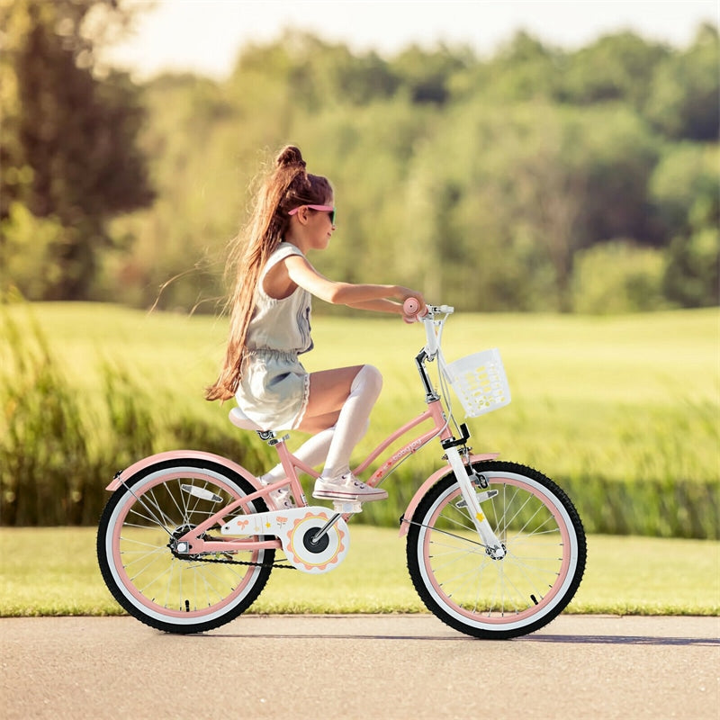 18 Inch Kids Bike with Adjustable Seat and Removable Training Wheels