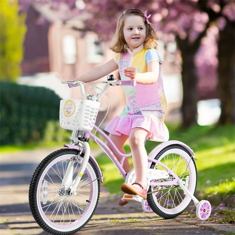 18 Inch Kids Bike with Adjustable Seat and Removable Training Wheels