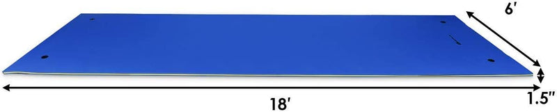 18 x 6FT Floating Water Pad 3-Layer Tear-Resistant XPE Foam Lily Mat with Rolling Pillow for Beach Ocean