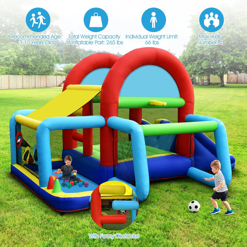 Inflatable Jumping Castle Bounce House with Dual Slides without Blower