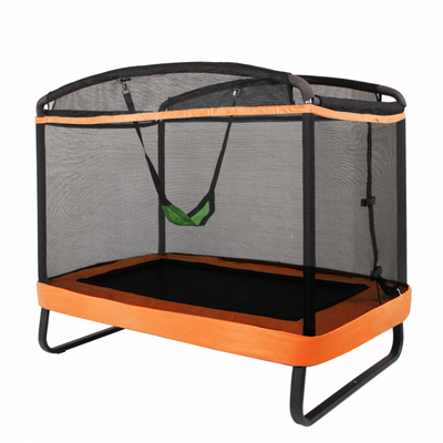 6FT Kids Entertaining Combo Bounce Trampoline with Swing and Enclosure Safety Net