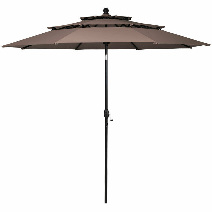 10 Feet 3 Tier Outdoor Patio Umbrella with Double Vented
