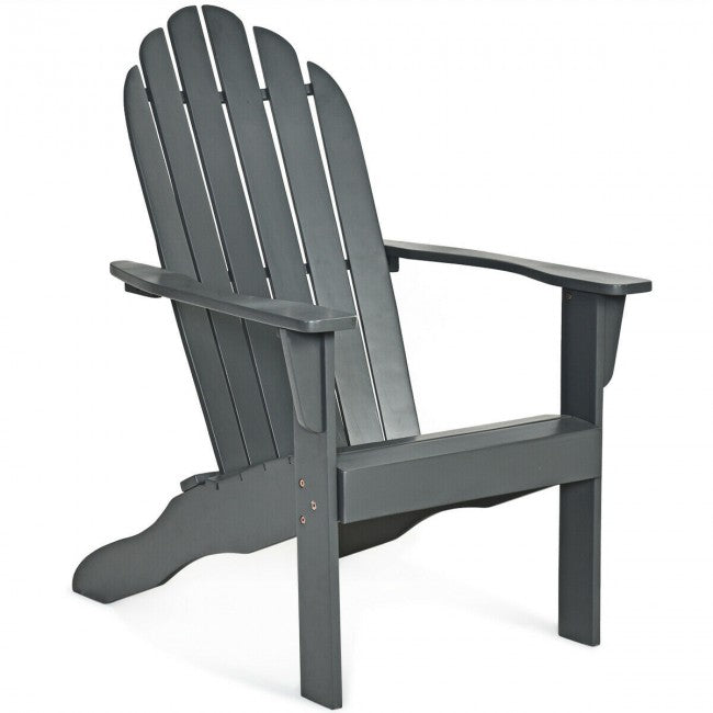 Outdoor Wooden Adirondack Lounge Chair Armchair with Ergonomic Design