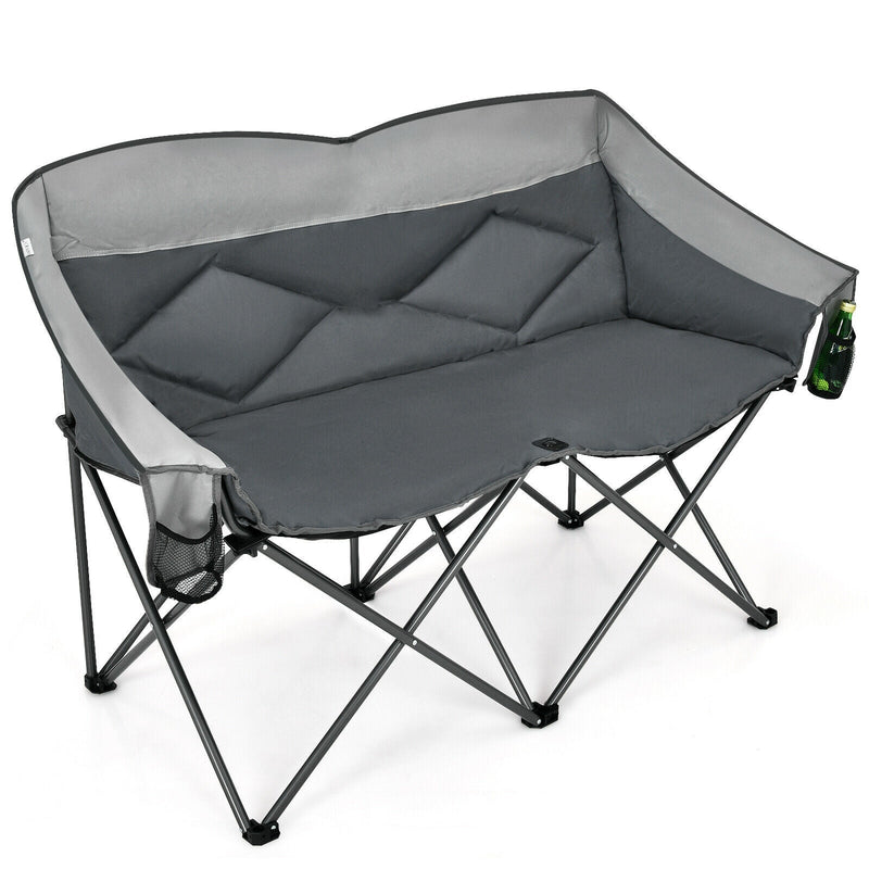 Folding Camping Chair with Bags and Padded Backrest