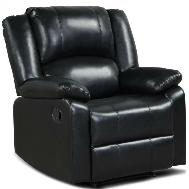 Single PU Leather Recliner Chair Ergonomic Lounger Sofa Home Theater Seating with Footrest Armrest