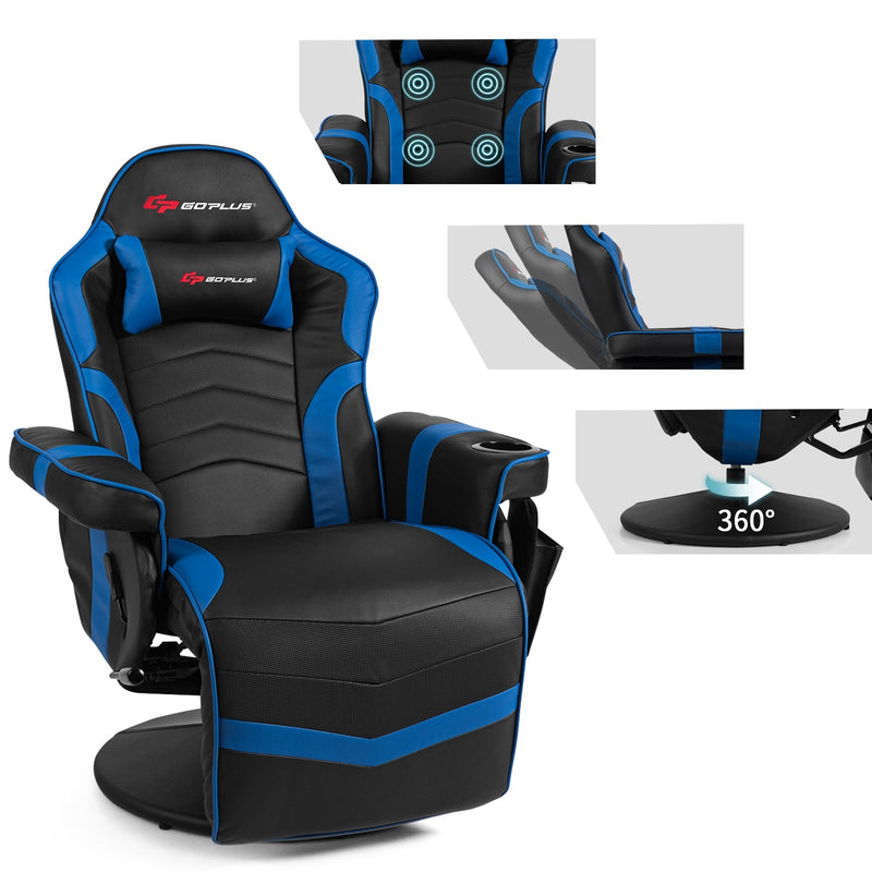 Ergonomic High Back Massage Gaming Chair with Pillow