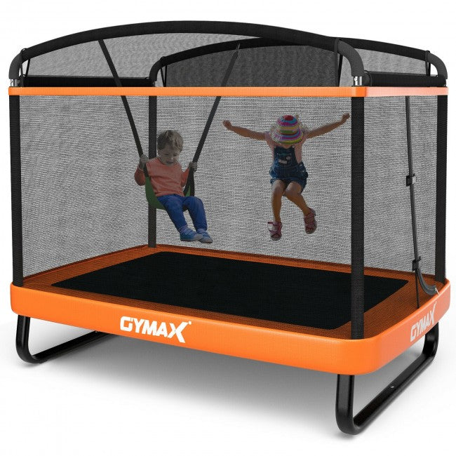 6FT Kids Entertaining Combo Bounce Trampoline with Swing and Enclosure Safety Net