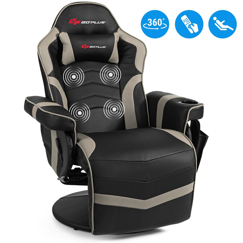 Ergonomic High Back Massage Gaming Chair with Pillow