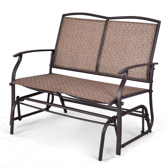 Iron Patio Rocking Chair Swing Chair Lounge Glider for Garden Backyard Pool