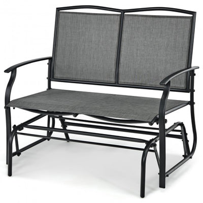 Iron Patio Rocking Chair Swing Chair Lounge Glider for Garden Backyard Pool