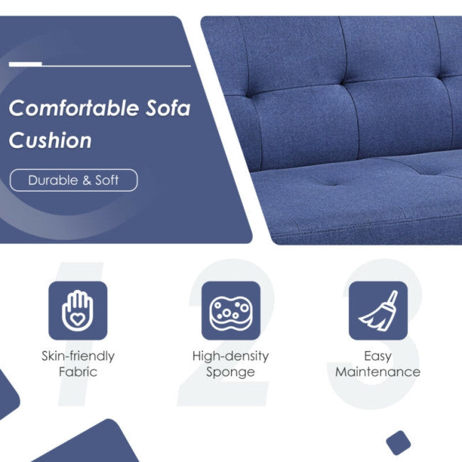 Modern Convertible Futon Sofa Bed 3 Seat Folding Recliner Loveseat with Side Sockets and USB Ports