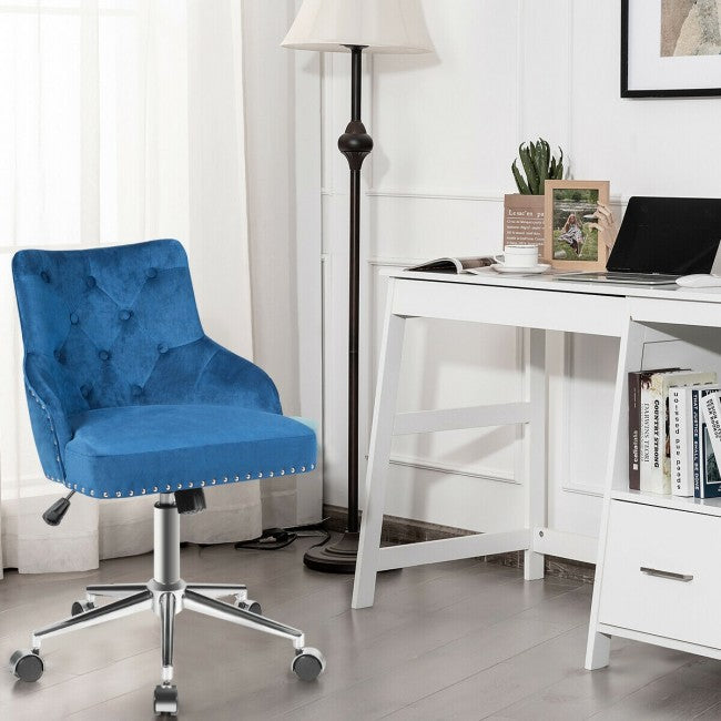 Chairliving - Tufted Upholstered Swivel Computer Desk Chair with Nailed Tri