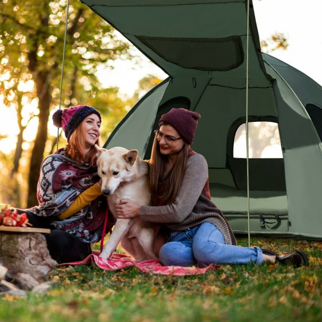 2-Person Foldable Outdoor Camping Tent Cot with Air Mattress and Sleeping Bag