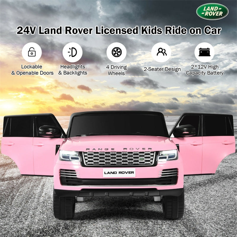 24V 7AH 2-Seater Licensed Land Rover Ride On Car Toy With Parent Remote Control and MP3 Player