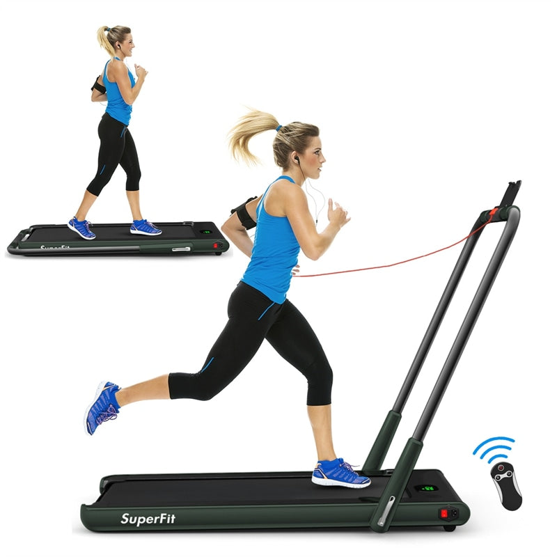 2-in-1 Folding Treadmill Electric Under Desk Treadmill Installation-Free with LED Display