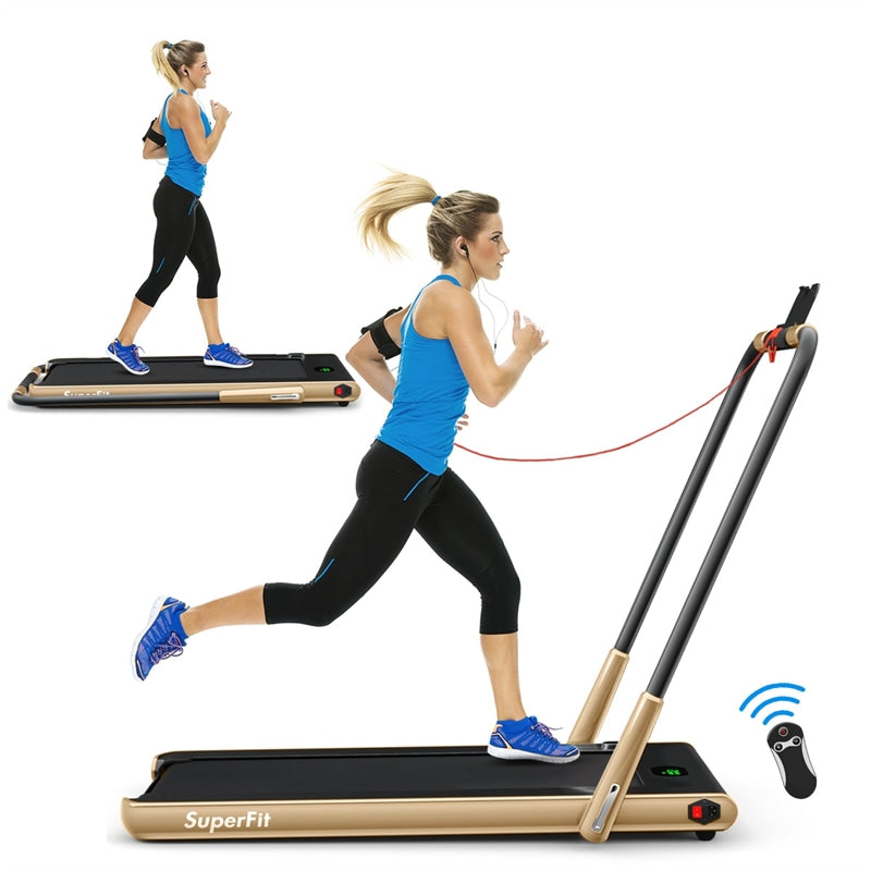 2-in-1 Folding Treadmill Electric Under Desk Treadmill Installation-Free with LED Display