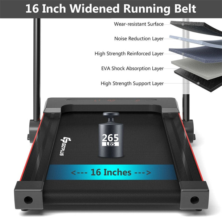 2.25HP 3-in-1 Folding Treadmill with LCD Display Large Desk Bluetooth Speakers