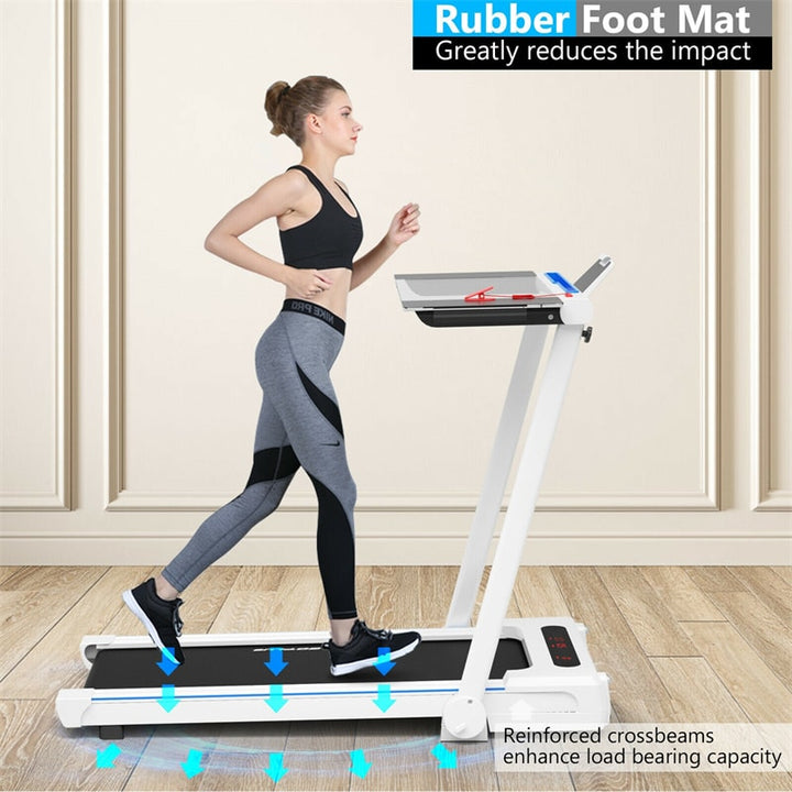 2.25HP 3-in-1 Folding Treadmill with LCD Display Large Desk Bluetooth Speakers