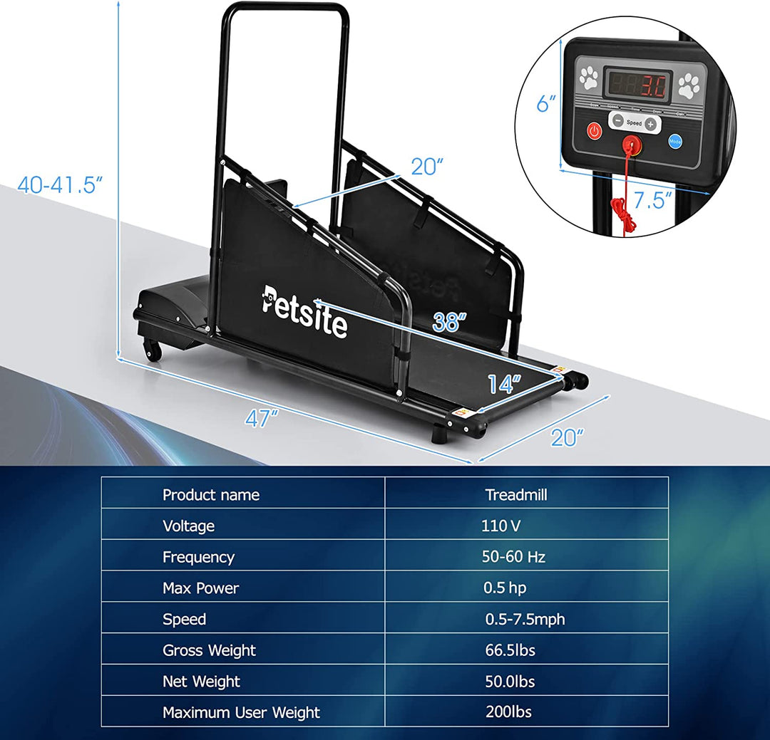 Pet Dog Treadmill Running Machine with Remote Control and LCD Display for Small/Medium-Sized Dogs