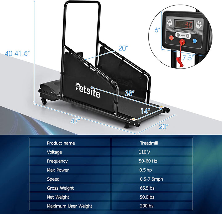 Pet Dog Treadmill Running Machine with Remote Control and LCD Display for Small/Medium-Sized Dogs