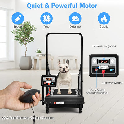 Pet Dog Treadmill Running Machine with Remote Control and LCD Display for Small/Medium-Sized Dogs
