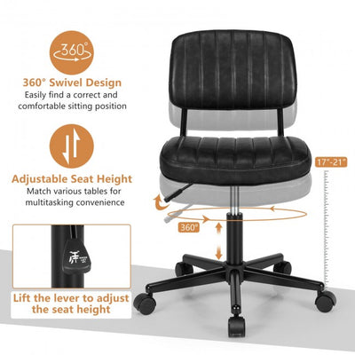 Chairliving - PU Leather Adjustable Office Chair Swivel Task Chair with Backrest