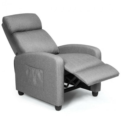 Single Recliner Chair Wingback Chair Home Theater Seating with Massage Function and Side Pocket