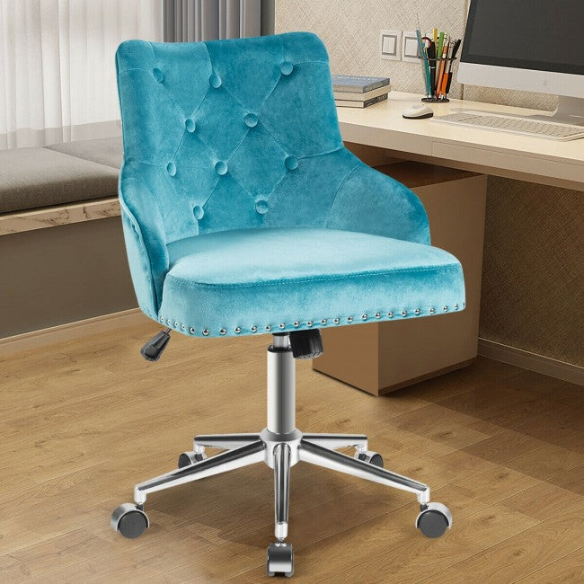 Chairliving - Tufted Upholstered Swivel Computer Desk Chair with Nailed Tri