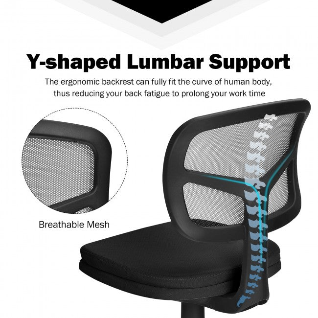 Chairliving - Height Adjustment and Breathable Mesh Armless Office Chair For Wide Application