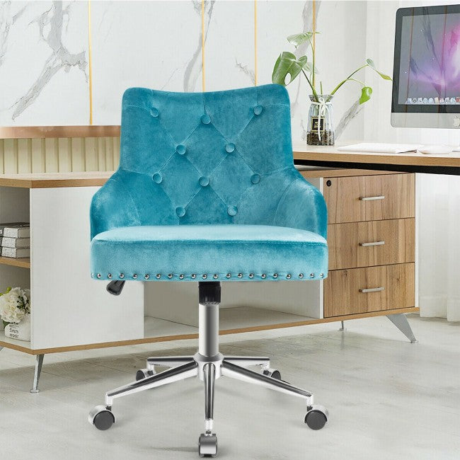 Chairliving - Tufted Upholstered Swivel Computer Desk Chair with Nailed Tri