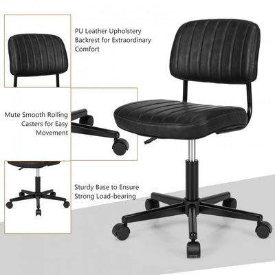 Chairliving - PU Leather Adjustable Office Chair Swivel Task Chair with Backrest