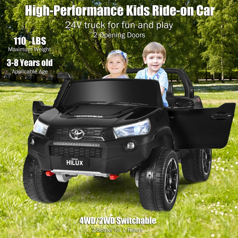 24V Licensed Toyota Hilux Kids Ride Truck 2 Seat 4WD with Remote Control